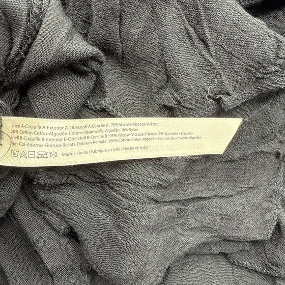 FP One womens Adella Maxi Dress Crochet Smocked spaghetti Strap Black Goth Sz M - Picture 13 of 14